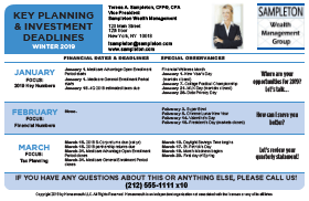 Key Planning and Investment Deadlines Quarterly Postcards
